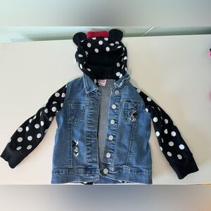 Disney junior 3T Minnie ears hooded jacket l
